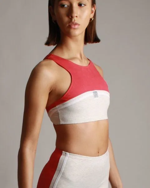 Bodyguard Bodyguard Upcycling Crop Top, Rotmelange/naturmelange, – Produktbild 2 von 4