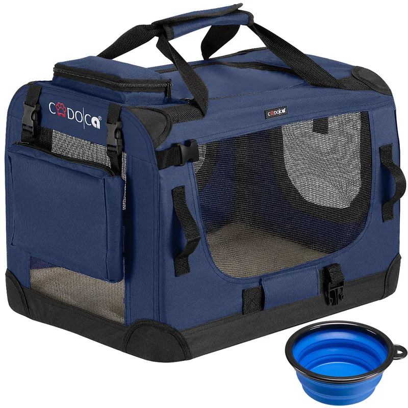 Casaria® Casaria Cadoca Tiertransportbox S 50x34x36cm navyblau – Produktbild 1 von 1