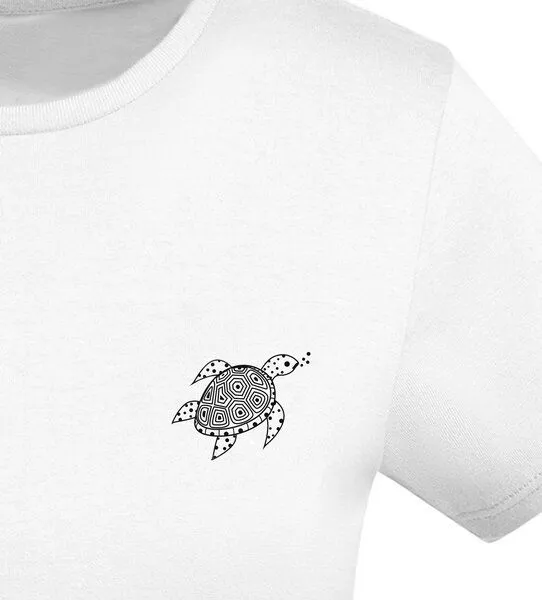 vis wear vis wear Die Schildkröte aus dem Ozean - Damen Organic Shirt, Weiss, – Produktbild 2 von 4