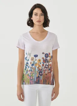 ORGANICATION ORGANICATION Cold Pigment Dyed T-shirt aus Bio-Baumwolle mit Blumen-Print – Produktbild 1 von 1