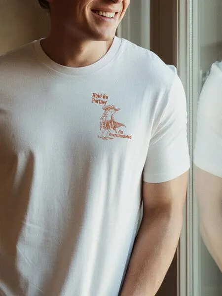 Kultgut Kultgut Artdesign - Shirt aus recycelter Biobaumwolle naturbelassen/ Hold On, Natur, – Produktbild 2 von 4