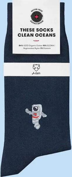 A-Dam A-Dam Socken mit Stickerei, Andre (dunkelblau), – Produktbild 3 von 4