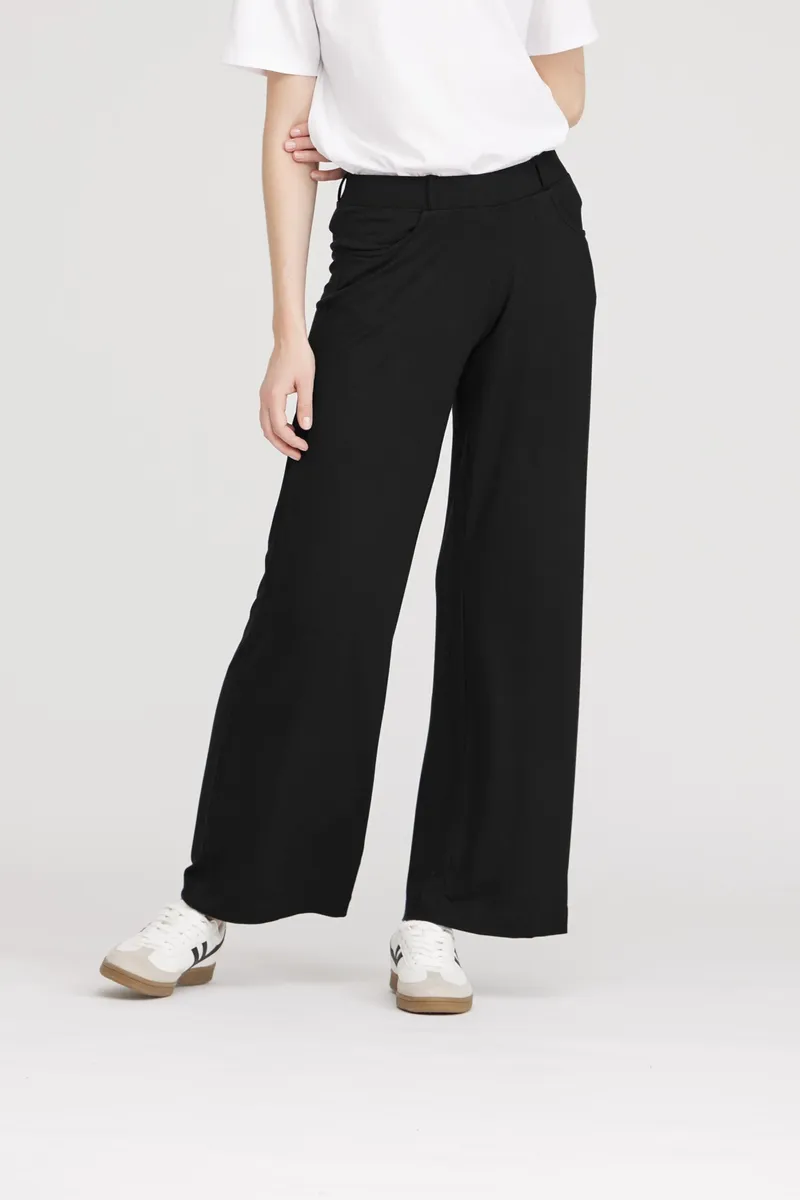LAURIE LAURIE Damen vegan Hose Donna Loose Jersey Sl Schwarz, Schwarz, – Produktbild 2 von 2