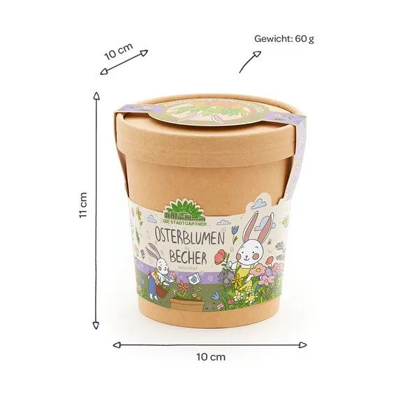 Die Stadtgärtner Die Stadtgärtner Blümchen aus dem Becher I Ostergeschenk für Kinder, Mama, Papa, Erwachsene I Geschenk für den Frühling – Produktbild 3 von 4