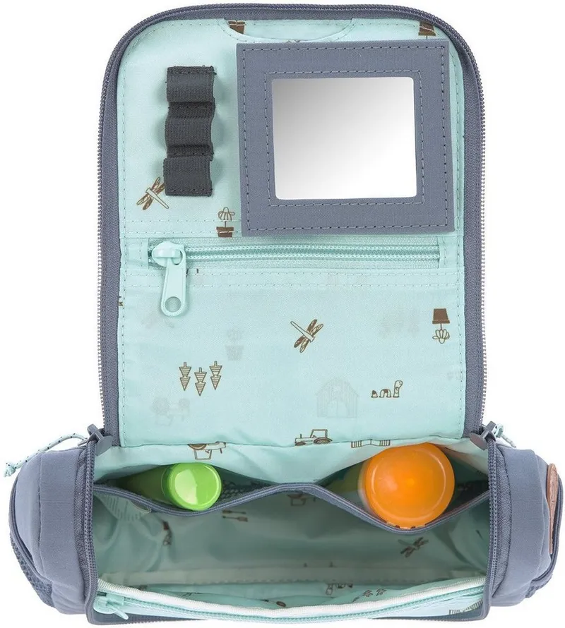 Lässig Lässig Kulturbeutel Adventure, Tractor, Mini Washbag, zum Aufhängen, PETA-approved vegan, Blau|braun, – Produktbild 4 von 5