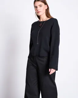 JAN N JUNE JAN 'N JUNE Damen vegan Leichter Strickpullover Williamsburg Schwarz – Produktbild 1 von 1