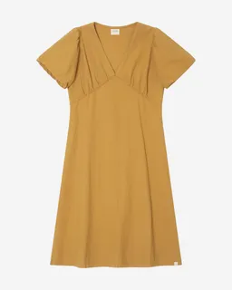 MATONA MATONA Damen vegan Kleid V-Ausschnitt Dunkelgelb – Produktbild 1 von 1