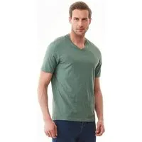 ORGANICATION ORGANICATION Basic T-Shirt aus Bio-Baumwolle mit V-Ausschnitt, Grün(green tea), – Produktbild 1 von 1