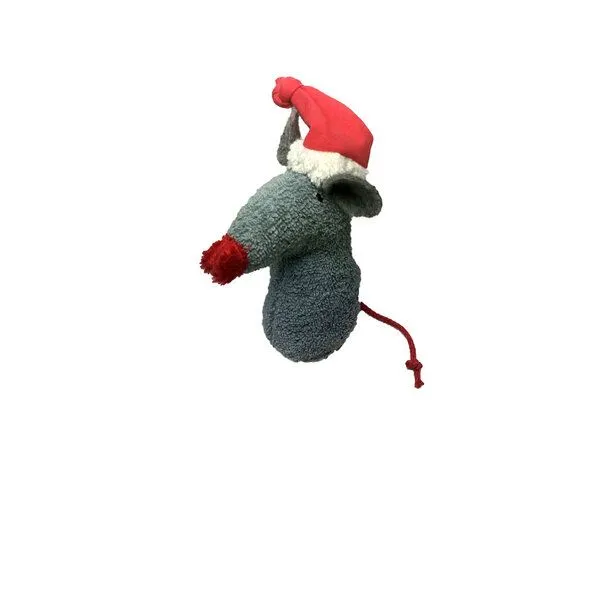 Pat und Patty Pat und Patty Kuscheltier Greifling mit Rassel "Weihnachtsmaus" , 100 % Baumwolle-kbA, :weiss, – Produktbild 3 von 4