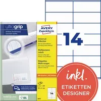 Avery Zweckform 1.400 Zweckform Etiketten 105 x 41 mm, A4 – Produktbild 3 von 3