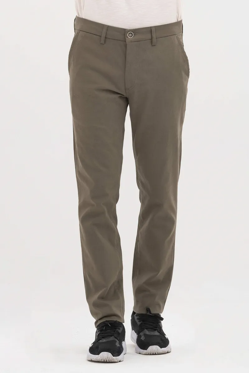 ORGANICATION ORGANICATION Herren vegan Dehnbare Hose Khaki, Dunkelgrün, – Produktbild 2 von 2