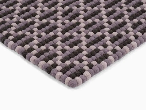 myfelt myfelt Filzkugelteppich Porto rechteckig, 100% Schurwolle, Lila (maria), – Produktbild 1 von 4