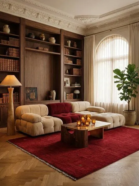 Rugtales Gabbeh Rot „Rugtales“ aus Schurwolle, 200x245 cm, Rot, – Produktbild 2 von 4