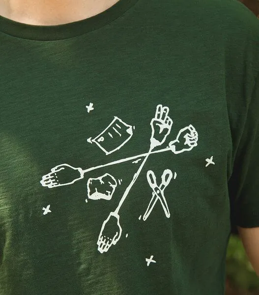 päfjes päfjes Schnick Schnack Schnuck - Fair gehandeltes Männer/ Unisex T-Shirt - Slub Darkgreen, Grün, – Produktbild 4 von 4
