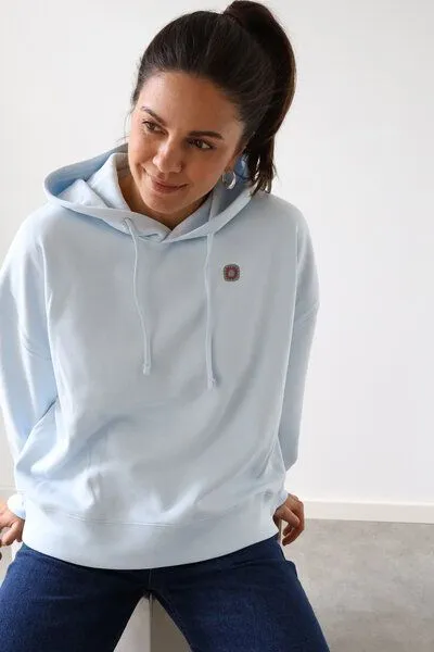 Kultgut Kultgut Boxy-Style - Hoodie- Innen flauschig / Little things are big, Hellblau, – Produktbild 3 von 4