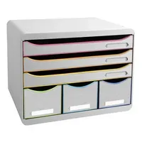 Exacompta Exacompta Schubladenbox Storebox "Black Office" DIN A4+, 6 Schubladen, weiß/harlekin – Produktbild 2 von 2