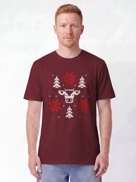 watapparel watapparel T-Shirt Unisex Christmas with love, Burgundy, – Produktbild 2 von 2