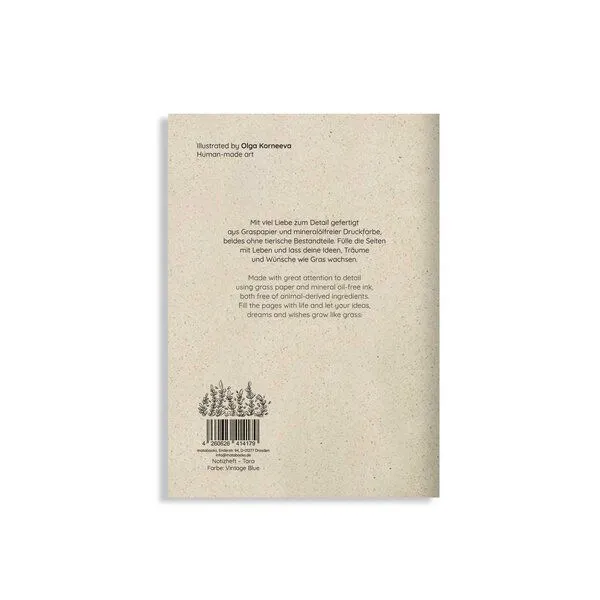 matabooks® matabooks® Notizheft A5 blanko aus Graspapier – Tara, Vintage blue, – Produktbild 3 von 3
