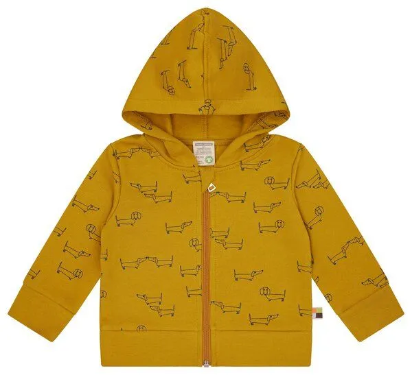 loud + proud loud + proud Babys & Kinder Sweatjacke mit Kapuze, GOTS-zertifiziert, Curry(gelb), – Produktbild 1 von 3