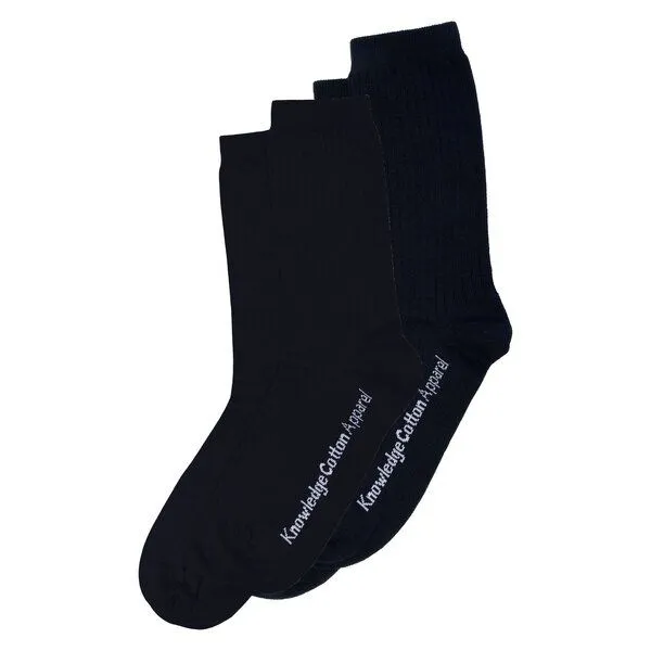 KnowledgeCotton Apparel KnowledgeCotton Apparel 2-Pack Socken CLASSIC aus Bio-Baumwolle und recycelten Polyamiden, Weiss (bright-white), – Produktbild 2 von 2