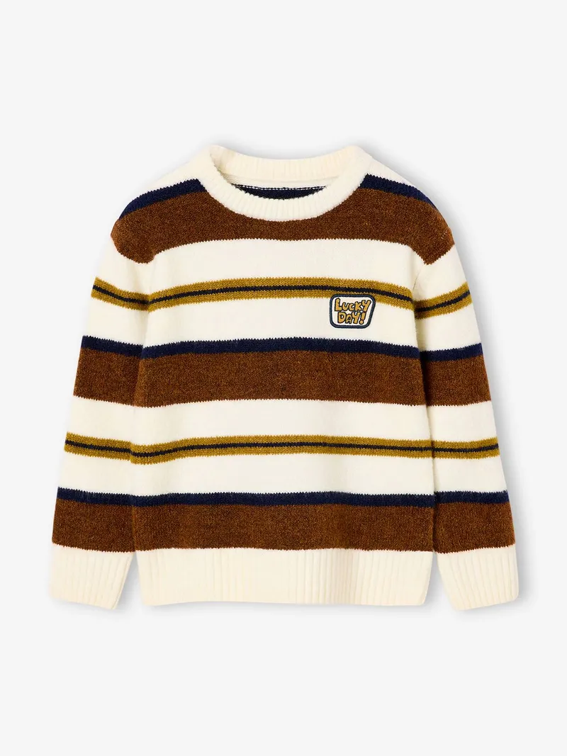 Vertbaudet Vertbaudet Pullover Jungen Langarm, Hellbraun, – Produktbild 4 von 4