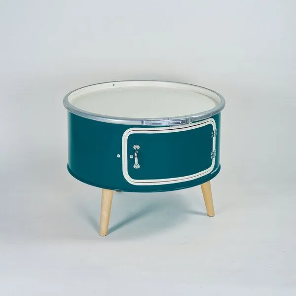 Lockengelöt Lockengelöt Betty Couchtisch aus einem Hamburger Ölfass, Sonnengelb, – Produktbild 1 von 2