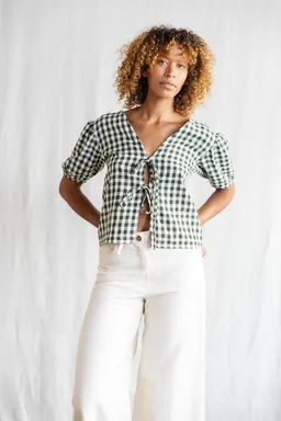 Jyoti - Fair Works Jyoti - Fair Works Baumwoll Bluse Kalira Checks – Produktbild 1 von 1