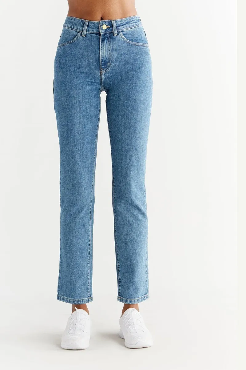Evermind Evermind Damen vegan Jeans Straight Fit Day Himmelblau, Hellblau, – Produktbild 2 von 2