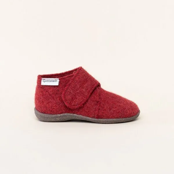 Gottstein Gottstein Kinder-Hausschuh Alpine Racer RU für Jungen & Mädchen aus 100% Schurwolle, Rot, – Produktbild 5 von 6