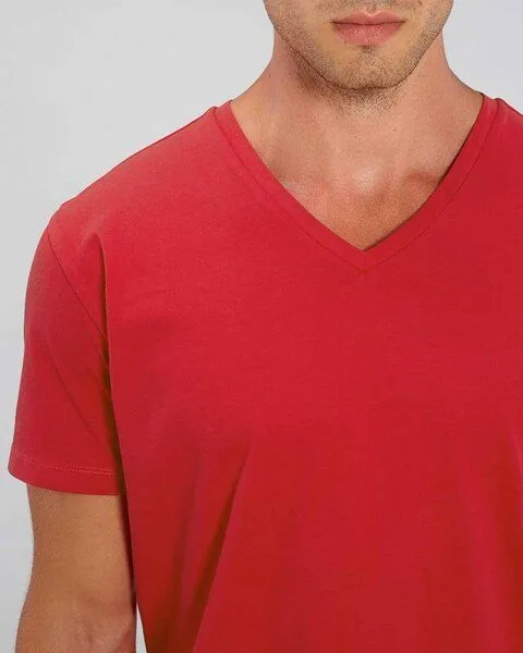 YTWOO YTWOO Männer Bio T-Shirt mit V-Ausschnitt, nachhaltig & fair hergestellt, Rot, – Produktbild 2 von 4
