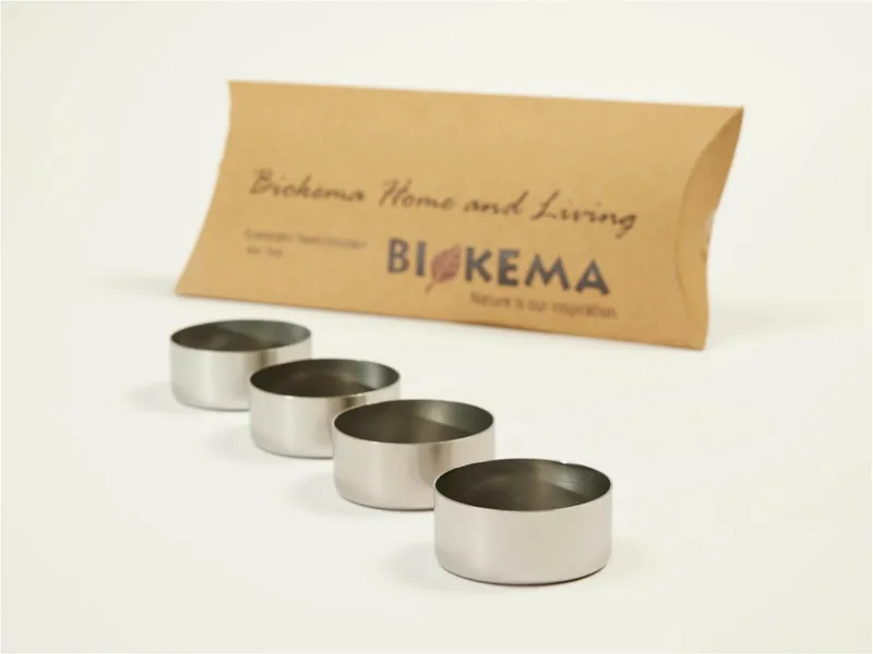BIOKEMA BIOKEMA Teelichthalter Edelstahl 4er Set Durchmesser innen ca. 3,9 cm – Produktbild 2 von 2