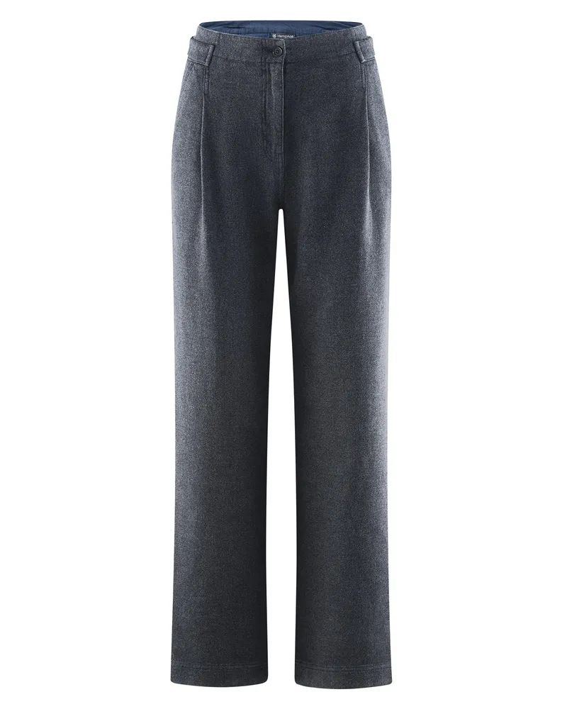 HempAge HempAge Damen vegan Plisseehose In Marineblau, Blau, – Produktbild 1 von 2