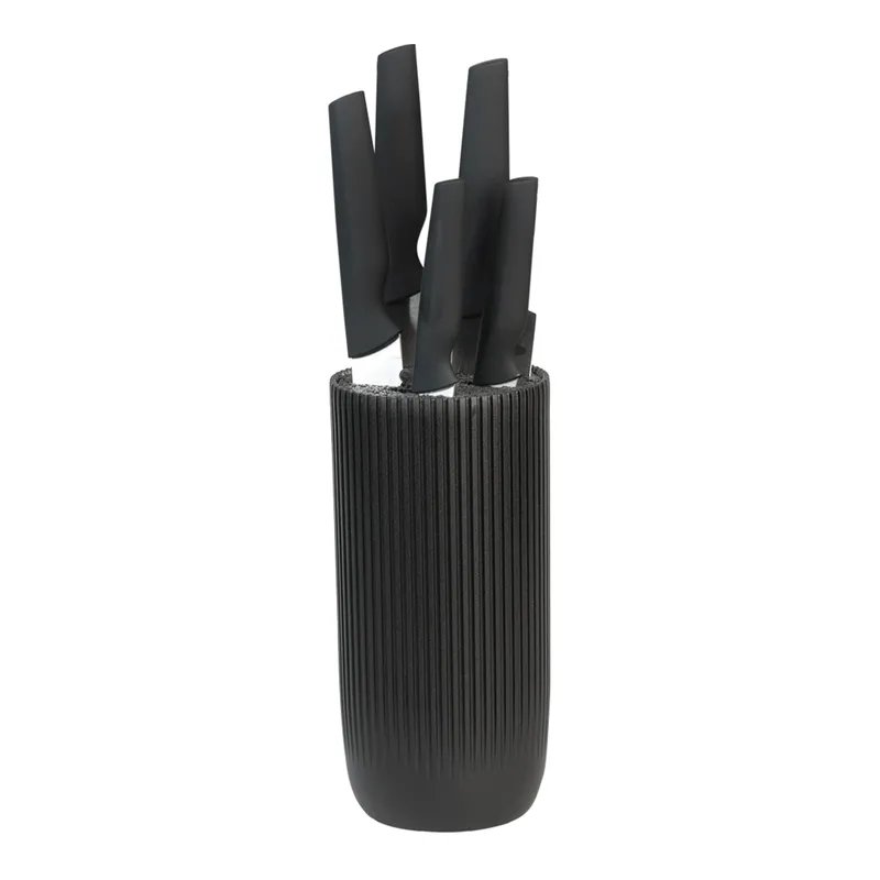 Kesper Messerblock-Set, 6-teilig, Schwarz | silber, – Produktbild 1 von 4