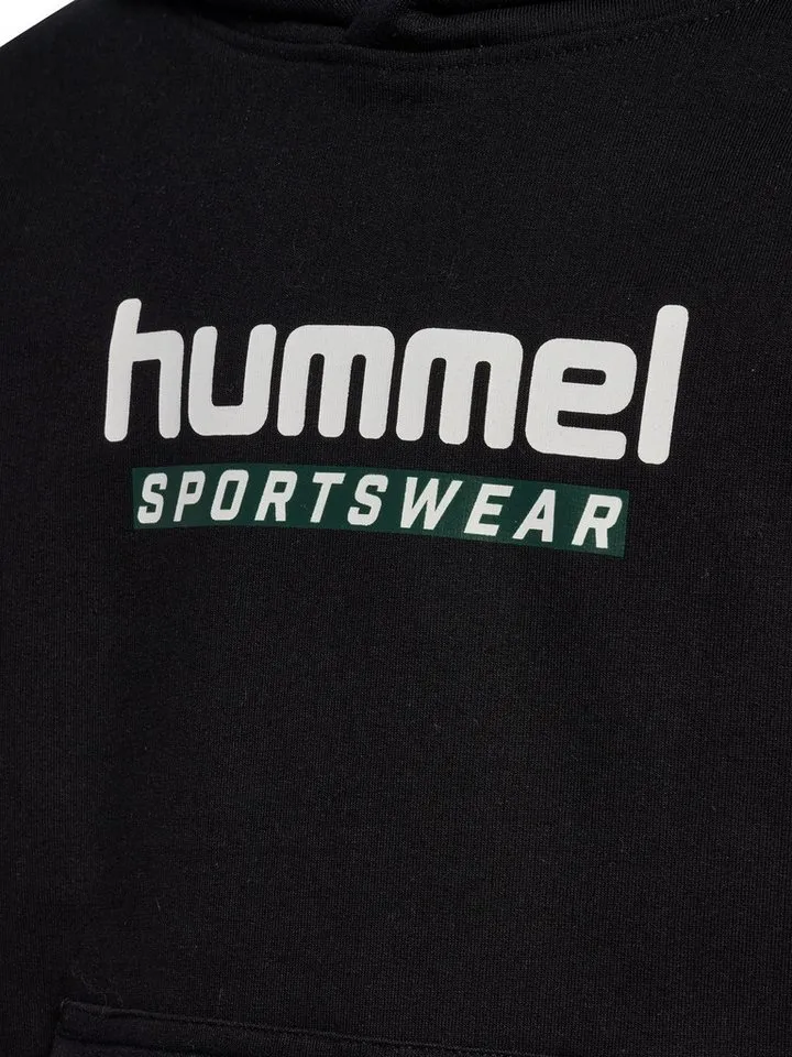 Hummel Hummel Hoodie Sportliches Sweatshirt für Unisex Kinder (1-tlg) Bio-Baumwolle nachhaltig Normal Fit ohne Kragen Langarm, Schwarz, – Produktbild 2 von 3