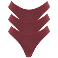 ORGANICATION ORGANICATION KAVINN | Tanga aus Bio-Baumwolle und TENCEL Modal im 3er-Pack, Bordeaux, – Produktbild 1 von 1