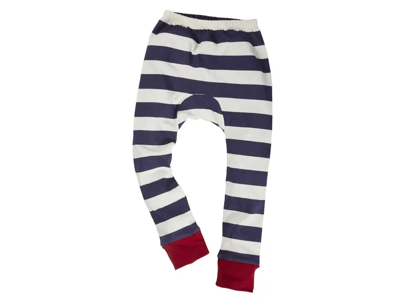 HANS NATUR Kinder Unterhose lang Bio-Baumwolle Blockstreifen Blau Gr. 98/104, Blau, – Produktbild 1 von 2