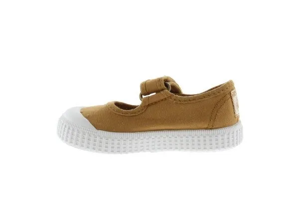 Victoria Victoria vegane Kinder-Klett-Ballerinas – Mercedes de Lona, Oro (gold), – Produktbild 2 von 4
