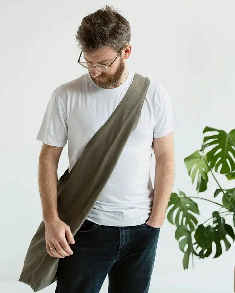 TINTOK TINTOK Tira Canvas Tasche 100 % Bio-Baumwolle GOTS-zertifiziert, Khaki, – Produktbild 1 von 4
