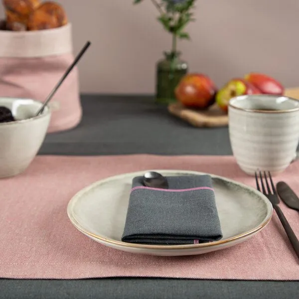 nahtur-design nahtur-design Tischset aus 100% Leinen, Leinendenim, Rosé (rosa), – Produktbild 1 von 5