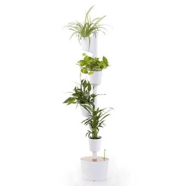 CitySens CitySens Vertikaler Blumentopf mit Wifi-Selbstbewässerung 4 Blumentöpfe, Weiss, – Produktbild 3 von 4