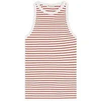 KnowledgeCotton Apparel KnowledgeCotton Apparel Tanktop gerippt - Racer rib top - aus Bio-Baumwolle, Orange (orange-stripe), – Produktbild 1 von 1