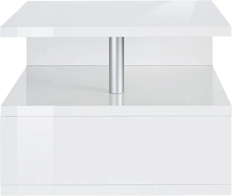 Home affaire Couchtisch ZETA- Kaffeetisch, Sofatisch, Wohnzimmertisch, Breite ca. 55 cm, Made in Italy, mit Ablagemöglichkeit, 55x55 cm, Weiß, – Produktbild 5 von 5
