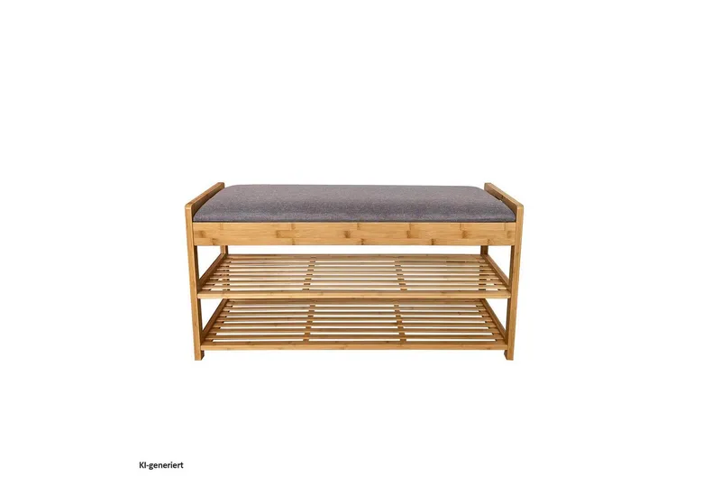 HTI-Living Schuhbank Schuhbank mit Schubfach Bambus (Stück, 1-St., 1 Schuhbank), Schuhregal, Beige, – Produktbild 2 von 5