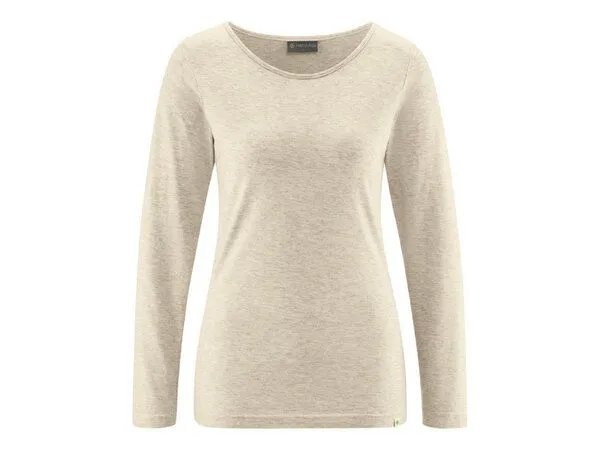 HempAge HempAge Langarmshirt Yakwolle/Hanf/Biobaumwolle, Nature(weiß), – Produktbild 2 von 4