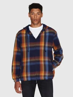 KnowledgeCotton Apparel KnowledgeCotton Apparel Jacke CHECKED HOODIE TWILL aus Bio-Baumwolle – Produktbild 1 von 1