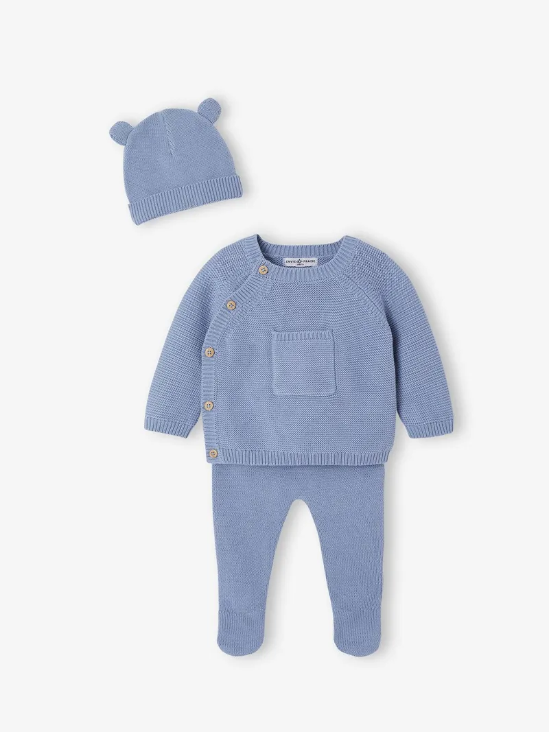Envie De Fraise Baby Strick-Set ENVIE DE FRAISE personalisierbar eis, Eisblau, – Produktbild 4 von 4