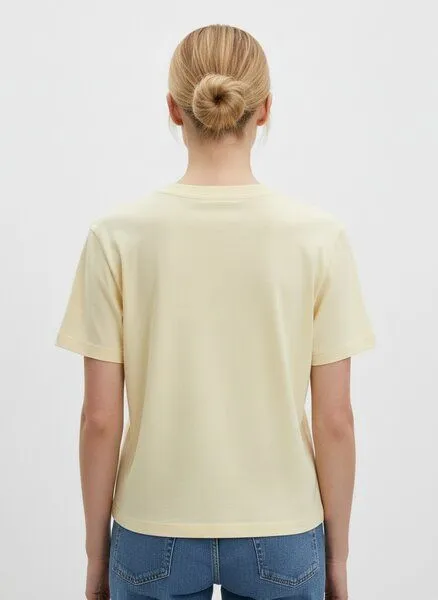 UNIPOLAR UNIPOLAR V-Neck T-Shirt Modell: Island, Butter (gelb), – Produktbild 2 von 2