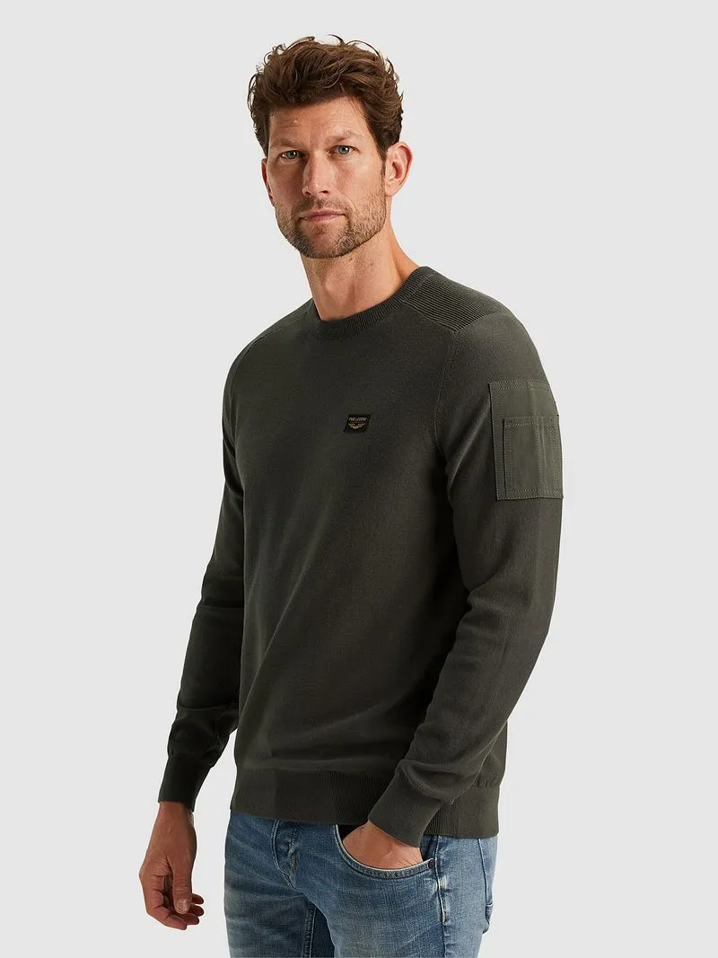 PME Legend PME Legend American Classic Pullover Beluga Grün - Größe XXL, Dunkelgrün, – Produktbild 1 von 5