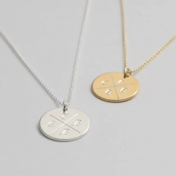 BELLYBIRD Jewellery BELLYBIRD Jewellery Personalisierte Gravurkette - Familienkette, 15,5 mm/ Silber/ Silber vergoldet, Silber, – Produktbild 3 von 4