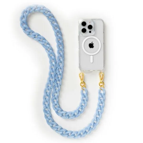 change the label change the label Change Clear Case Handykette mit Acrylkette mit MagSafe, Blau, – Produktbild 1 von 2